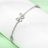 Brass Butterfly Link Bracelets KK-CBAFF9E-01P-3