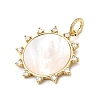 Brass Natural Shell European Dangle Charms KK-H529-10G-2