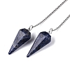 Natural Sodalite Dowsing Pendulum Pendants AJEW-N005-01F-2