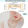 2Pcs Brass Hook and S-Hook Clasps FIND-BBC0004-40-2