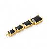 Brass Pave Cubic Zirconia Connector Charms KK-G458-01G-04-3