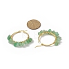 Gemstone Chips Beaded Hoop Earrings EJEW-JE05177-4