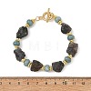 Raw Rough Natural Iolite & Dyed White Jade Beaded Bracelets for Women BJEW-JB14443-4