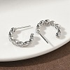 Brass Micro Pave Clear Cubic Zirconia Stud Earrings EJEW-G452-07P-3