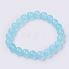 Natural Jade Beaded Stretch Bracelet BJEW-P213-23-8mm-1