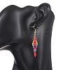 Bird Glass Seed Beaded Dangle Earrings EJEW-MZ00690-2