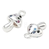 Brass Micro Pave Colorful Cubic Zirconia Charms CU-CBAB0CF-19S-2