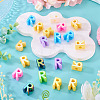 20Pcs UV Plating Opaque Acrylic European Beads OACR-TADJ0001-16R-4