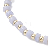 Natural Green Aventurine & Rose Quartz & Howlite & White Jade & Yellow Aventurine & Synthetic Blue Lace Agate & Brass Beads Stretch Bracelets for Women BJEW-JB13334-02-4