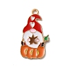 Thanksgiving Day Golden Tone Alloy Enamel Pendants X-ENAM-M002-02O-G-1