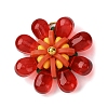 6Pcs 6 Colors Glass & Polymer Clay Pendants PALLOY-MZ00810-2