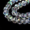 Transparent Electroplate Glass Beads Strands GLAA-Q099-C01-14-4