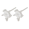 Brass Micro Pave Clear Cubic Zirconia Stud Earring Findings KK-Z099-02P-04-1