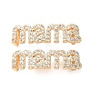 Brass Micro Pave Clear Cubic Zirconia Word mama Links Connector Charms KK-K002-32C-G-1