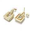 Brass Dangle Stud Earrings EJEW-N011-38G-NF-2