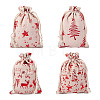 20Pcs 4 Styles Christmas Theme Cotton Fabric Cloth Bags ABAG-TA0002-04A-2