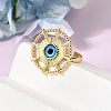 Brass Resin Cuff Open Rings for Women RJEW-K264-13G-3