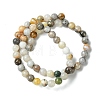 Natural Bamboo Leaf Agate Round Bead Strands G-M248-6mm-04-4