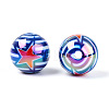 Independence Day Theme Printed Opaque Acrylic Beads MACR-T048-10D-2