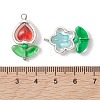 40Pcs Alloy Glass Bead Pendants PALLOY-JF05181-02-5