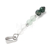 Faceted Round Natural Quartz Crystal & Green Aventurinee & Malachite Beaded Pendants PALLOY-JF03529-06-3