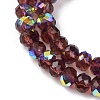 Electroplate Transparent Glass Beads Strands EGLA-A046-01A-14-2
