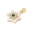 Brass Micro Pave Cubic Zirconia Pendants KK-Q030-04A-G-2