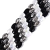 Electroplate Imitation Jade & Opaque & Transparent Glass Beads Strands EGLA-Q135-8x11MM-01E-1