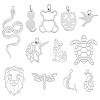 24Pcs 12 Style 201 Stainless Steel Big Pendants and Filigree Joiners Links STAS-DC0003-01-1