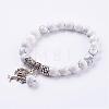 Natural Howlite Stretch Bracelets BJEW-F262-A06-1