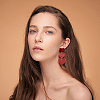 4 Pairs 4 Style Acrylic Heart Dangle Stud Earrings with 304 Stainless Steel Pins for Women EJEW-AN0004-82-4