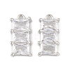 Brass Micro Pave Clear Cubic Zirconia Pendants KK-L212-08P-1