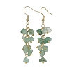 Natural Green Aventurine Chips Dangle Earrings EJEW-JE05266-05-1