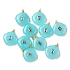 Dyed Natural White Jade Pendants G-H328-06G-A12-1