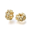 Brass Micro Pave Clear Cubic Zirconia Beads KK-K427-02C-G-1