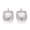 Brass Micro Pave Clear Cubic Zirconia Pendants KK-T080-57P-1