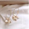 Alloy Pearl Bead Dangle Earrings FS-WG097D2-01-4