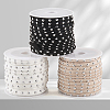 3 Rolls 3 Colors Flat Faux Suede Cord with Alloy Rivets LW-CL0001-08B-7