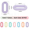   140Pcs 7 Colors Acrylic U-shaped Open Link Ring SACR-PH0001-04-5