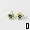 Brass & Cubic Zirconia Stud Earrings WGAF93C-04-1