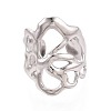 304 Stainless Steel Cuff Open Rings for Women RJEW-N052-19P-2