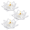 Lotus Shape Glass Candle Holder DJEW-WH0039-176A-1