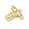 Brass Micro Pave Clear Cubic Zirconia Pendants KK-I476-02G-T-2