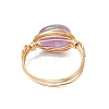 Oval Natural Amethyst & Amazonite & Rose Quartz & Citrine Finger Rings GG-CJ22AE-G-5