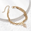 Heart Alloy Charm Bracelets BJEW-JB12775-02-3