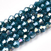 Opaque Solid Color Electroplate Glass Beads Strands EGLA-A039-P2mm-B18-1