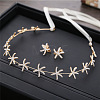 Starfish Alloy Crystal Rhinestone Hairband & Stud Earrings Sets FS-WGF7E24-01-1