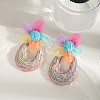 Rattan & Gauze Stud Earrings WG2B7E1-02-1