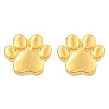 PVD Vacuum Plating 304 Stainless Steel Dog Paw Print Stud Earrings for Women EJEW-P212-15G-3