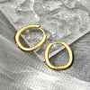 PVD Vacuum Plating 202 Stainless Steel Huggie Oval Hoop Earrings EJEW-H003-07G-06-3